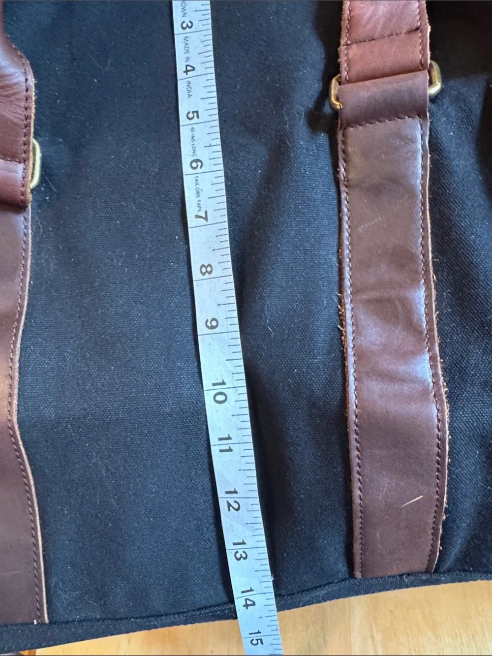 Mastline  Black waxed Canvas Weekender Bag with Brown Leather Trim. EUC